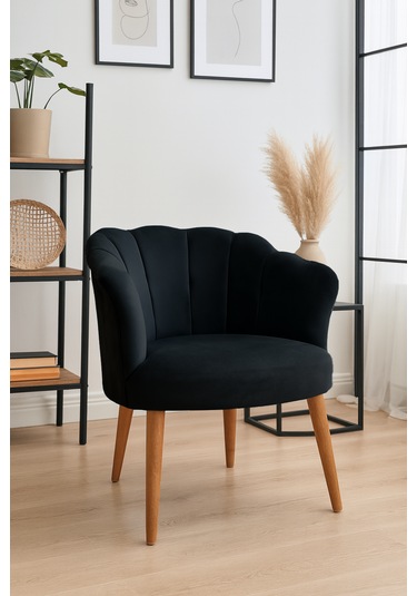 Papatya Berjer - Modern Tekli Koltuk - Babyface Kumaş - Siyah