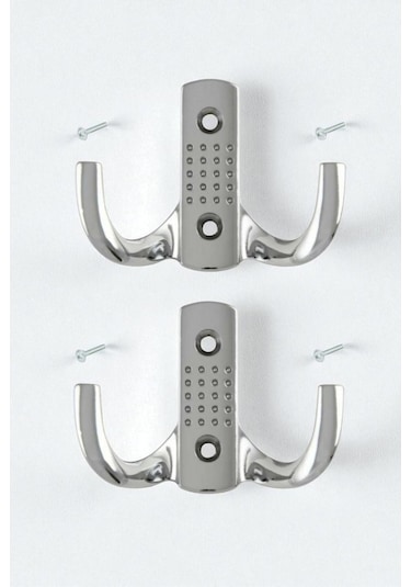 Dekoratif Krom Askılık Portmanto, Kapı Ve Dolap İçin Uygun Metal Askı Gümüş