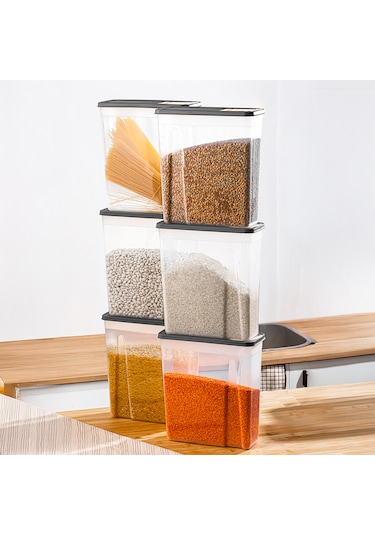 Porsima Org-451 Sandy 6'lı 5,90l Erzak Saklama Kabı Seti Antrasit