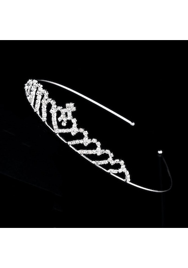 Chavin Taşlı Prenses Çocuk Tacı Kına Düğün Tacı Taç es38 Gümüş