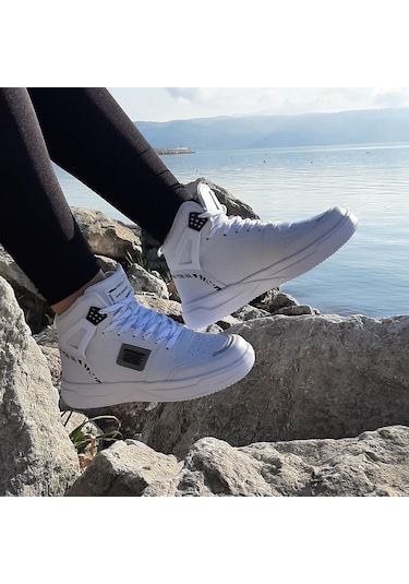 Dunlop 2238-2243 Beyaz, Fuspetli Ortapedik Boğazlı  Basket Spor Ayakkabı AYKSAYAK-000499