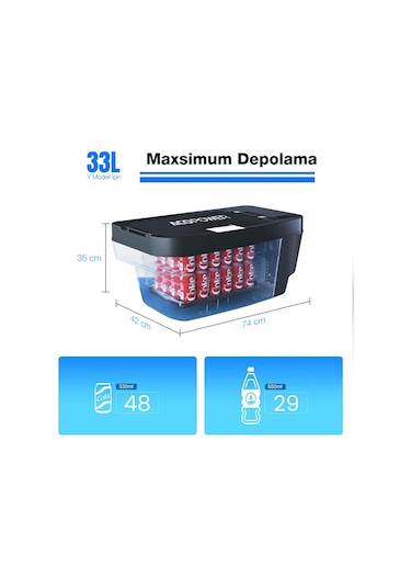 Acopower T35 12/24volt 33litre Tesla Model Y İle Uyumlu Kompresörlü Outdoor Oto Buzdolabı