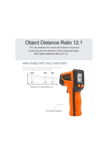 Fırın Mutfak Endüstrisi İçin Njty Dijital Ekran Yüksek Hassasiyetli Kızılötesi Termometre, Spec: T400