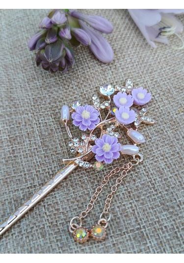 Villovatik Leyandra Lila Metal Saç Tokası 143296339 Diğer