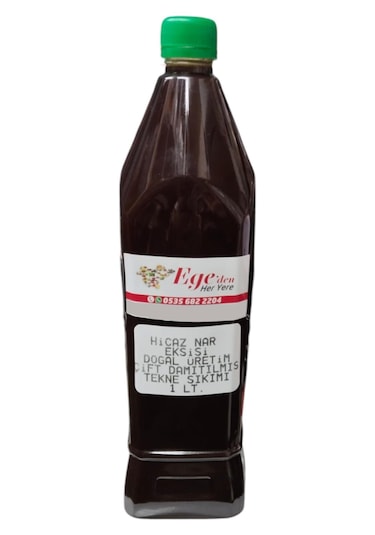 Egeden Her Yere Hicaz Nar Ekşisi Doğal Fermente Edilmiş Tekne Sıkımı 1 L