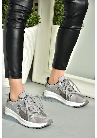 Fox Shoes S973413104 Gri Kumaş Spor Ayakkabı Sneakers Gri