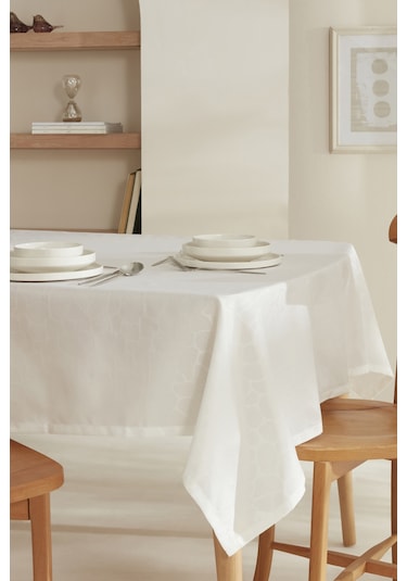 Karaca Home Pebble Masa Örtüsü Beyaz Beyaz