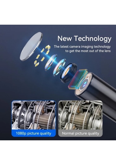 Xuweiwei Endoskop Kamera Black 1080p Hd 24 Lcd Ekran Ayarlanabilir Led Işık Endüstriyel Dayanıklı Usb Şarjlı 2000mah Pil