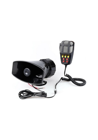 7 Sesli Mikrofonlu Megafon Siren 100 Watt Yüksek Sesli 12 Volt