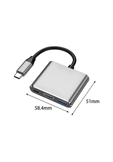 Suntek Tip C - Hdmı Kablosu Dönüştürücü Dizüstü Ev Gri