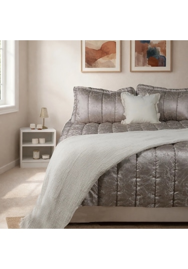 Luna Bueno Glory Pearl Silver Çift Kişilik Yatak Örtüsü Çok Renkli