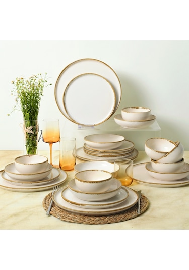 Keramika Straw Nordic Yemek Takımı 24 Parça 6 Kişilik