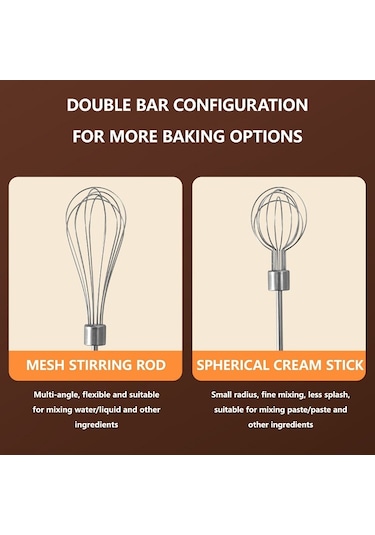 Sones Kablosuz Mini Elde Taşınabilir Çok Fonksiyonlu Elektrikli Karıştırma Mikseri, Renk: Çift Çubuk Bej Diğer