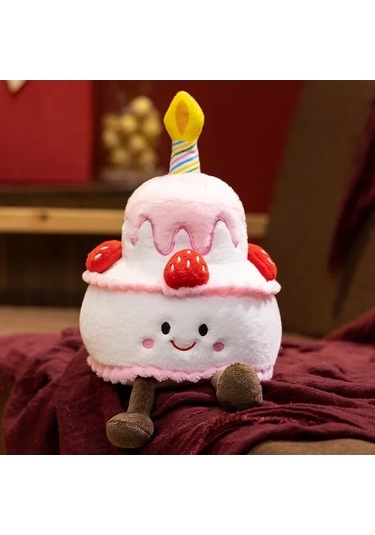 Zyzqstore Tatlı Çilek Kek Peluş Oyuncak Dolması, Gıda Yastık, Kawaii Çok Renkli Kek Oyuncak Çok Renkli