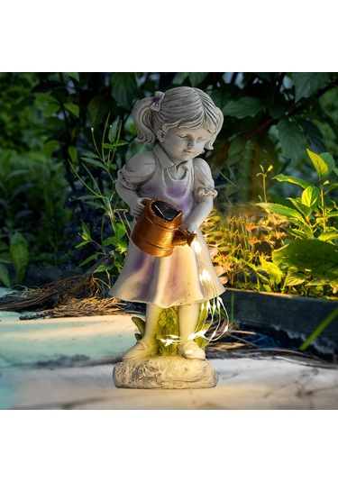 Peri Bahçe Heykelleri Açık Dekor, Güneş Işıkları İle Melek Figürinler Reçine Yard Sanat