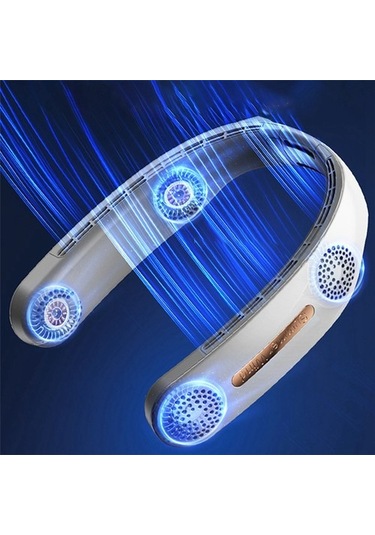 Güçlü Giyilebilir Şarj Edilebilir Fan, Kanatsız Soğutma Fanı 9149 Pembe