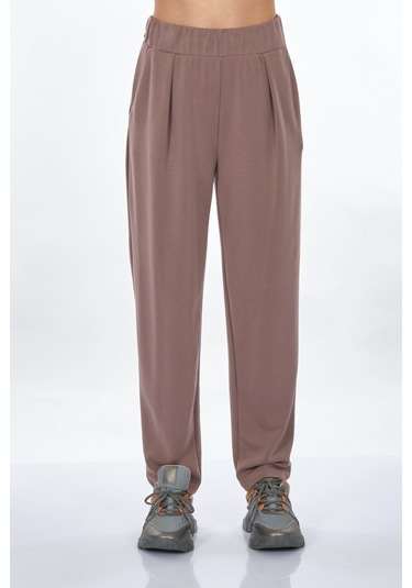 Perspective Lastikli Bel Açık Kahverengi Kadın Pantolon 24790166 001