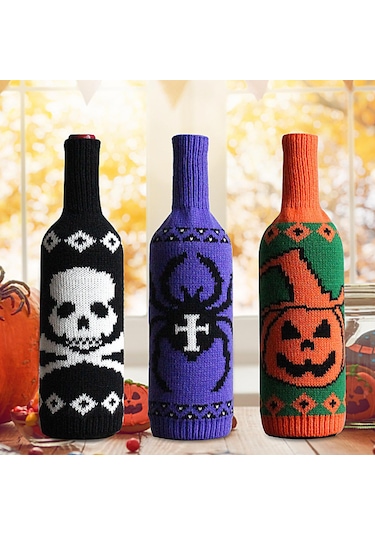 Suntek Örme Şişe Kazak Eğlenceli Eve Taşınma Kafatası Kafatası