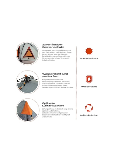 Where Tomorrow Dreieck Otomatik Çadır-gri Gri