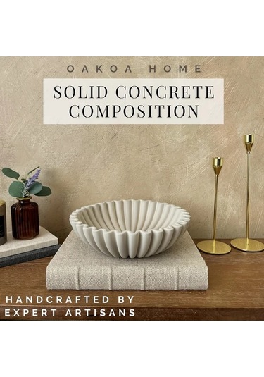 Maxaccess Büyük Dekoratif Beyaz Resin Fırfırlı Kase, 7.87x2.95 Inç, İç Ve Dış Mekan İçin Beyaz