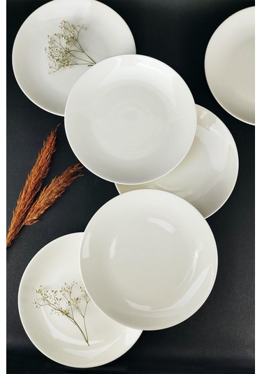 Digithome 6'lı Deniz Form Servis Tabağı Seti 24 Cm Krem Tl4034835 C320.225