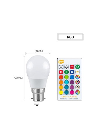Led Lamba E27 B22 Rgb Led Ampul 15w 10w 5w Rgbw Kısılabilir Ampul Led Akıllı Işıklar Ev Tatil Dekorasyonu Için Uzaktan Kumanda İle B22 5w