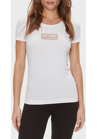 Guess Bayan T Shirt W4r 33j1314 G011 Beyaz M Fiyatlar ve Ozellikleri