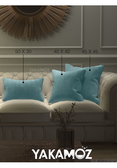 Br Yakamoz Nil Yeşili Kırlent , Yastık Kılıfı Kadife Görünümlü Velvet Touch Serisi Nil Yeşili
