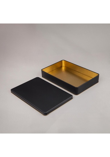 Mat Siyah Metal Kutu 26,5x17,5x4,5 Cm