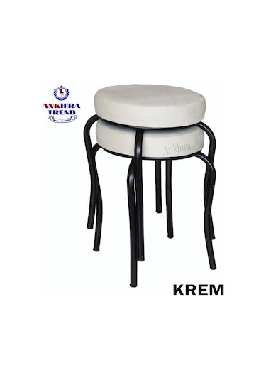 Tabure (Siyah Ayaklı) (2 Adet) - Mutfak Balkon Tabur...