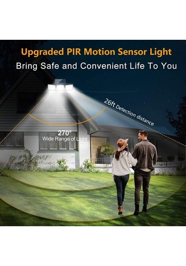 Trendooze Güneş Enerjili Bahçe Lambası, Ip65 Su Geçirmez, 400 Lumen, Hareket Algılayıcı