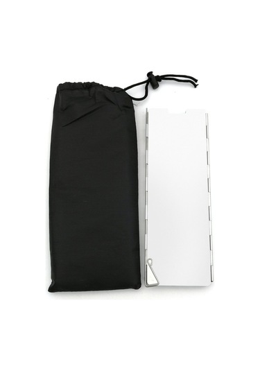 Ebitda Katlanabilir Kamp Ocak Rüzgar Kalkanı 10 Tabak Alüminyum, Rüzgar Dirençli, Kompakt Depolama Çantası Gümüş