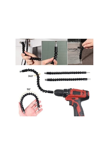 Esnek Matkap Ucu Körüklü Oynarbaşlıklı Uzatma Şarjlı Vidalama Ucu