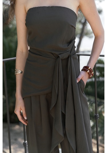 Mila Kahve Bluz Pantolon Takım Kahve