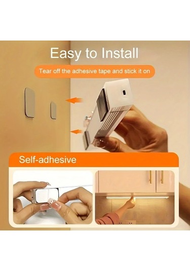 Willowhaven 4/6 Adet Hareket Sensörlü Dolap Altı Işığı Warm White 20cm Manyetik Usb Şarjlı Kablosuz Füme