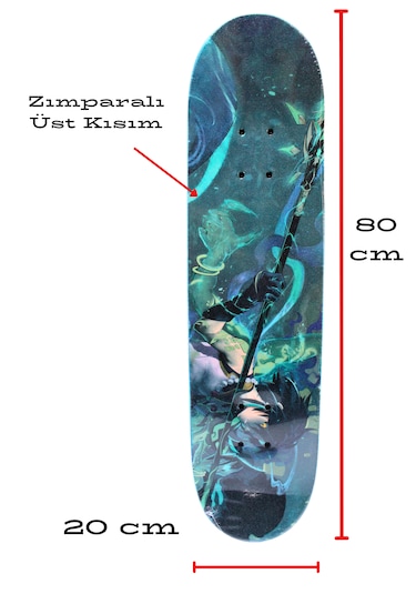 Işıklı Silikon Teker Profesyonel Zımparalı Holigramlı Kaykay Mavi