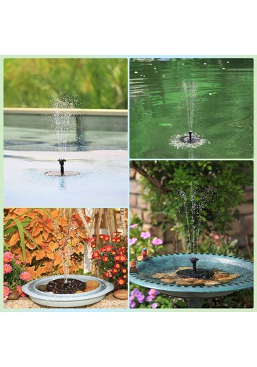 Ximistore9 Güneş Enerjili Yüzen Bahçe Çeşmesi - 13cm Daire Şeklinde, Dış Mekan Kuş Banyosu Ve Su Fıskiyesi