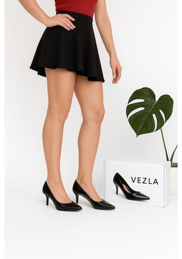 Vezla Stiletto Rugan siyah