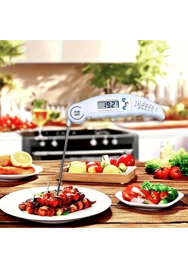 Dashanshop Siyah Mutfak Dijital Et Termometresi - Yemek Su Ve Yağ İçin Hassas Sıcaklık Ölçer 100 Kullanım Pil Gerekmez
