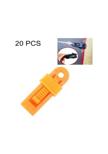 Rogfer 20 Adet Açık Çadır Tenteleri Rüzgar Geçirmez Sabitleme Klip Çok Fonksiyonlu Rüzgar Halat Toka Orange Sarı Sarı