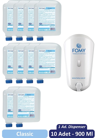 Fomy Klasik El Temizleme Köpüğü 10 x 900 ML + Dispenser