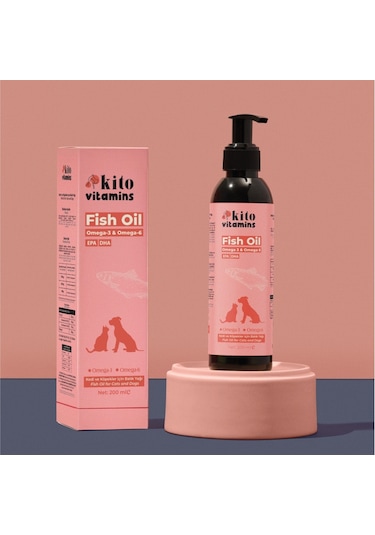 Kito Premium Kedi ve Köpekler İçin Omega 3 & 6 İçerikli Balık Yağı 200 ML