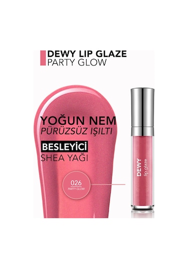 Flormar Besleyici Dudak Parlatıcısı - Dewy Lip Glaze - 026 Party Glow-8682536069489