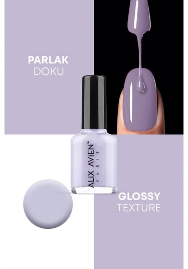 Alix Avien Lavanta Gri Oje 70 Yüksek Pigmentli Uzun Süreli Kalıcılık Hızlı Kuruma Nail Lacquer 70