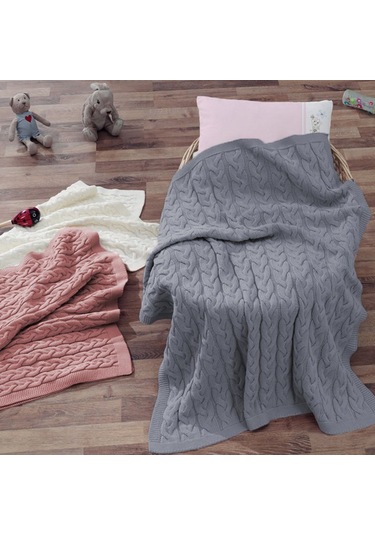 Ecocotton Baby Love Bebek Battaniyesi Gri 80x90 Cm Gri