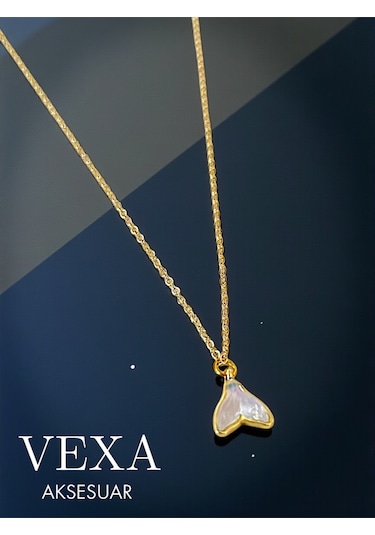 İthal Şans Ve Denge Kolyesi Balina Kuyruğu Kararmaz 316l Çelik Kolye - Özel Kutulu Ve Hediyeli Ürün Altın