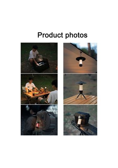 Ximistore9 Siyah Kamp Işığı, 5 Aydınlatma Modu, 2000mah Pil, Süper Dayanıklı, Tripod Ve Mıknatıslı, Dış Mekan Feneri Siyah