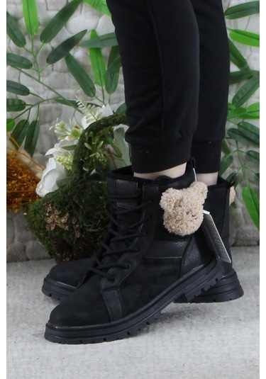 Fort Cool Luno Rahat Sıcak Astar Kaymaz Taban Kız Çocuk Bot Siyah