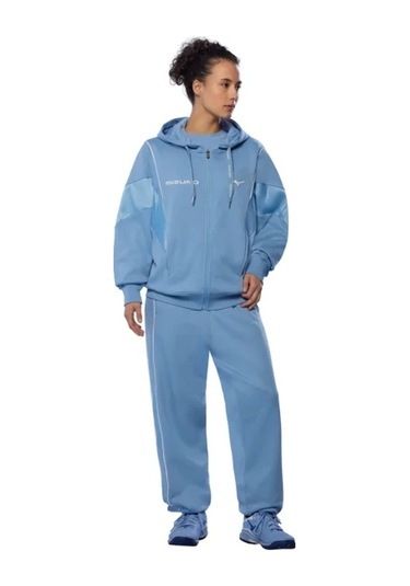 Athletics Mizuno Hoody Kadın Kapüşonlu Sweatshirt Mavi Çok Renkli