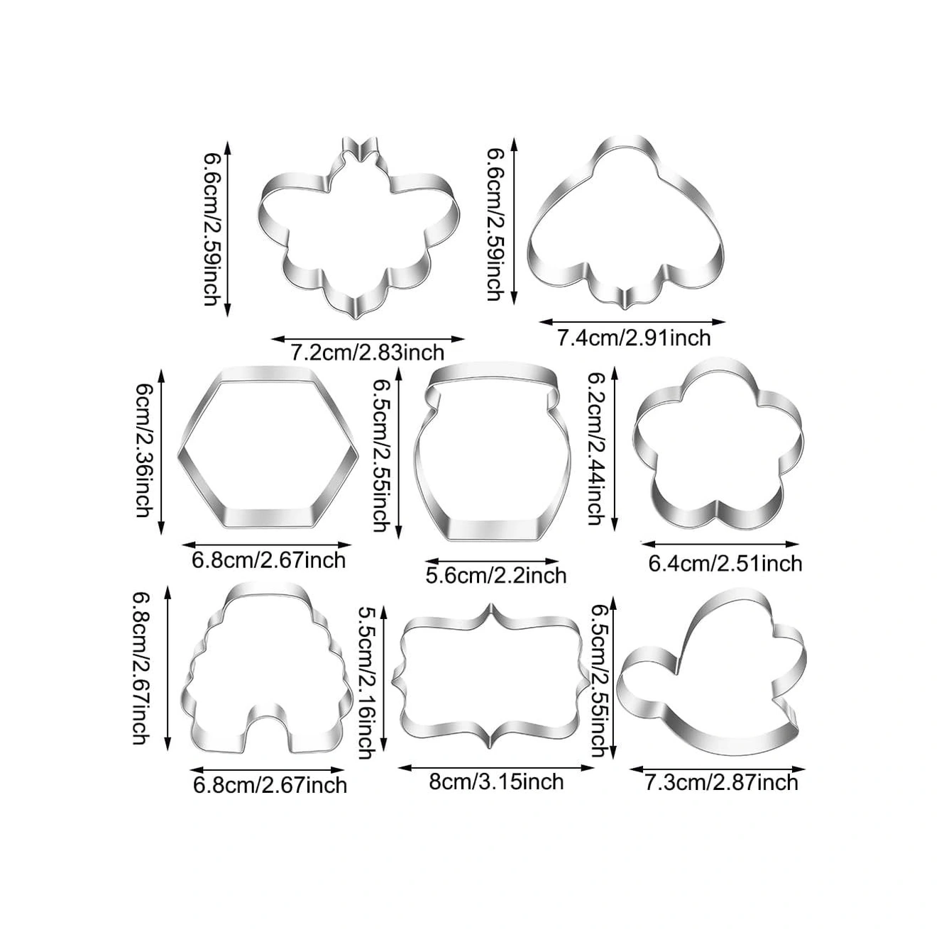 Dofolink 8 Parça Arı Temalı Çıkarıcı Set - Arı, Bal, Çiçek, Bal Çekirdeği Ve Kutlama Kareleri İle Hamur, Fondant Kesimi Sarı